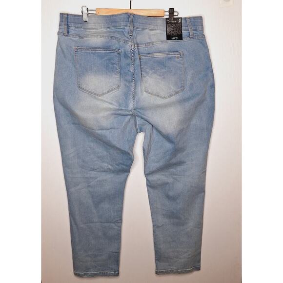 Lularoe High Rise Slim Straight Jean 42 (22-23W) Magic Waist Light Wash Stretch - Picture 8 of 9